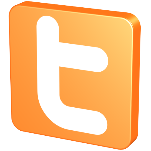 Orange Twitter Icon 512x512 png